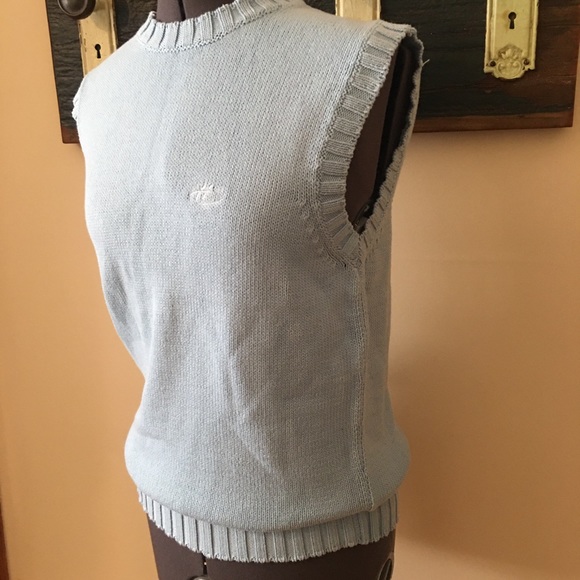 Hemmond Ice Blue Sleeveless Knit Sweater Size EU 48 - Picture 4 of 11